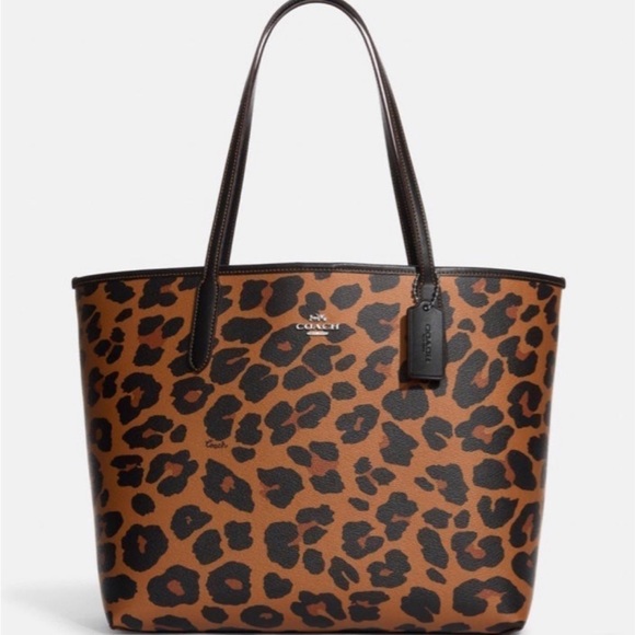 Coach Leopard City Tote - Picture 1 of 5